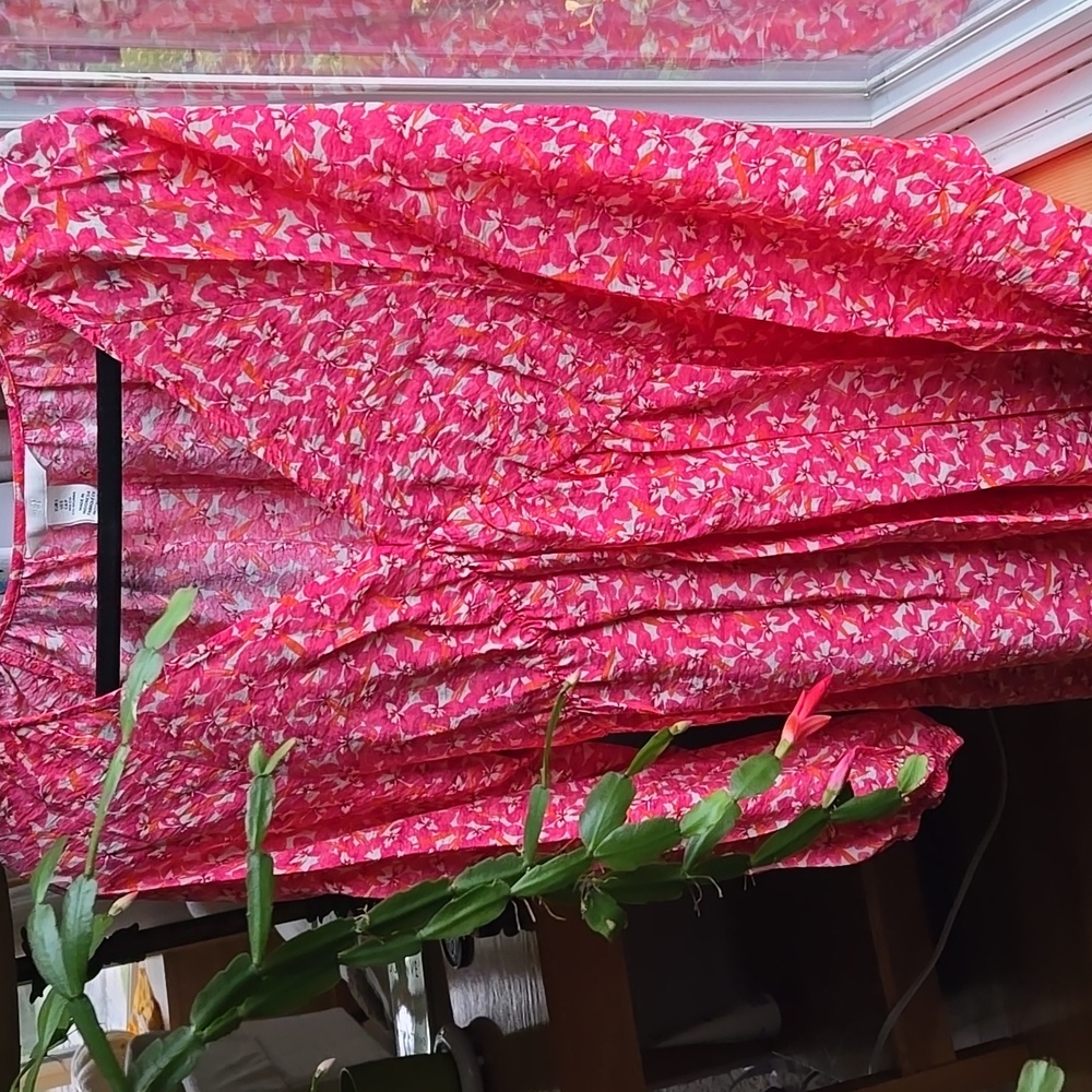 H&M Vibrant Pink and Red Floral Dress